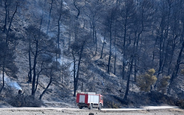 Σε ύφεση η μεγάλη πυρκαγιά στις Μαριές Ζακύνθου